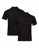 DANISH ENDURANCE Premium Poloshirt Herren Kurzarm (1er|2er Pack), Piqué Qualität aus Bio-Baumwolle, Schwarz, XL