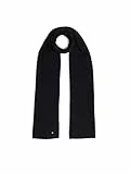Tommy Hilfiger Damen Schal Essential Flag Scarf Warm, Schwarz (Black), Einheitsgröße