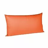 liebling Halbleinen Kissenbezug 40 x 80 cm, Bezug für Kopfkissen, Kissenhülle in Farbe orange aus 50% Leinen & 50% Baumwolle, kühlend & atmungsaktiv, waschbar 60 Grad, Ökotex