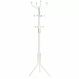 SONGMICS Höhe 182 cm Garderobenständer stabil Metall Kleiderständer Garderobe, weiß, RCR19W