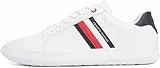 Tommy Hilfiger Herren Cupsole Sneaker Essential Leather Cupsole aus Leder, Weiß (White), 44