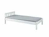 Inter Link - Holzbett - Bettrahmen - Bettgestell - Jugendbett -Gästebett - Einzelbett - Modernes Bett aus Kiefer Massivholz - ohne Lattenrost - Weiß Lackiert - Vilmar 90 x 200 cm