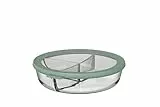 Mepal - Glas Bento Schüssel Cirqula - Meal Prep Gläser - Hitzebeständig bis 550°C, ohne Deckel - Geeignet für Backofen, Mikrowelle, Gefrierschrank und Spülmaschine - 250+250+500 ml - Nordic sage