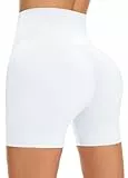 FuelMeFoot Radlerhose Damen Kurze Sporthose High Waist Shorts Leggings Unterhosen Sommer Leggins Fitness Hotpants Gym Bike. A001-Weiß L/XL