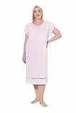 Ulla Popken Women's Nightgown, Crochet Tape Nachthemden, Baby Rosa, 46/48