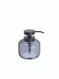 blomus Seifenspender -LAVU- aus Glas | Handseifenspender in Dunkelgrau | Farbe Smoke |10 x 10 x 12 cm | Flüssigseifenspender mit Pumpkopf