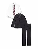G.O.L. Jungen Bekleidungsset 4-tlg. Anzug, bestehend aus Sakko, Hose, Hemd, Krawatte, Gr. 146, Schwarz (black 2)