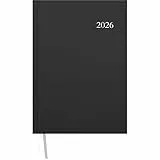 Zettler Terminbuch A4 1T/1S anthrazit 2026 – Bürokalender groß 21 × 29,7 cm, 1 Tag pro Seite, 4 Spalten, Viertelstundeneinteilung 7:30–20 Uhr, FSC, wattierter Einband, Lesezeichen, Eckperforation