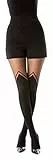 Gi&Gi Damen-Strumpfhose overknee Geometrisch Muster 40-80Den Made in Italy Nr. 1628, Schwarz, L/XL