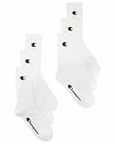Champion Unisex Basics 6pk Crew Sportsocken, Weiß, 39-42 EU