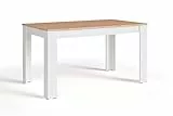 byLIVING Esstisch NORI/Moderner Küchentisch in Eiche-Optik/Untergestell Melamin weiß/Großer Tisch / 120 x 80, H 75 cm
