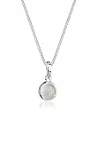 Elli Halskette Damen Anhänger Rund mit Mondstein in 925 Sterling Silber