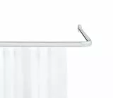 WENKO Winkelschiene Era, Winkelstange aus Aluminium für Duschvorhang, flexibel in L- und U-Form anzubringen, inkl. Gleiter, Chrom