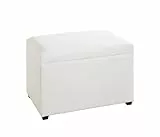 HAKU Sitztruhe weiß, Kunstleder, MDF - Maße: B 58 x H 42 x T 39 cm, Style: Modern