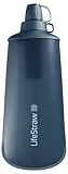 LifeStraw Peak Series - Faltbare Trinkflasche mit Wasserfilter 1l für Trailrunning, Weitwandern, Reisen, Radfahren und Angeln, BPA-frei, Mountain Blue (blau)