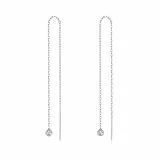 MetJakt Ohrringe Durchzieher Silber 925 Damen Vergoldet Rosegold (Diamant-Anhänger Silber)