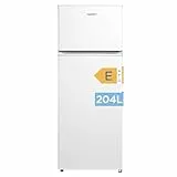 Comfee RCT284WH2A Kühl-/Gefrierkombination/Gefrierteil oben/176 kWh/Jahr/143cm Höhe/LED Licht/Reversibles Türscharnier/Weiß