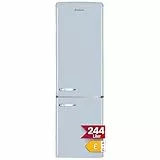 Amica KGCR 387 100 L Retro Kühl-/Gefrierkombination / Baby Blue (Hellblau) / 181cm (H) x 55cm (B) x 62cm (T) / Retro-Design / Kühlschrank mit Gefrierfach