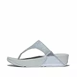 Fitflop Damen Lulu Shimmerlux Toe-Post Sandale, blau, 38 EU