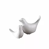VORCOOL 2Pcs Weiß Keramik Vogel Figuren Set Moderne Tier Vogel Skulpturen Handwerk für Landschaft Garten Home Office Desktop Display Dekor