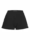 JJXX Women's JXABBIE HW RLX Every Brush SN Shorts, Black/Print:BRIGHTWHITE Logo, M