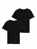 TOM TAILOR Herren T-Shirt mit V-Ausschnitt im Doppelpack, 29999 - Black, XXL