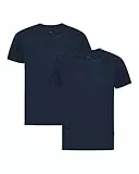 DANISH ENDURANCE 100% Merino T-Shirt Herren, Atmungsaktives Unterhemd, 1er oder 2er Pack, Dunkles Marineblau, XL