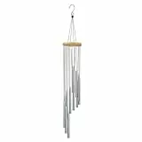 Windspiele, Wind Chimes Draußen mit 12-Aluminiumrohre-Windglocken, 23-Zoll-Melodie-Windglocken für Garten Patio Heimdekoration Geschenke (Silber)