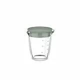 Mepal - Glas Messbecher mit Deckel Chef it - Leicht ablesbare, eingravierte Skala - Mikrowellen- & Backofengeeignet (ohne Deckel) - Hochwertiges Glas - Spülmaschinengeeignet - 500 ml - Nordic sage