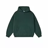 Leader of the Beauty Übergroße Kapuzen-Sweatshirts für Herren, Paare, schwere Kapuzenpullover, Fleecepullover, Kleidung, dunkelgrün, L