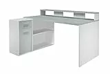 trendteam smart living - Gamer - Büromöbel - Lichtgrau - Schreibtischkombination mit 1 Tür, 1 Schublade, 2 offenen Fächern und 2 Einlegeböden - (BxHxT) 160 x 92 x 115 cm - Links oder Rechtsstellbar