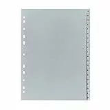 Herlitz Ordnerregister im A4 Format A-Z, 20 Blatt, grau