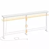 YATINEY Konsolentisch schmal, schmaler Flurtisch, 180 cm Langer Eingangstisch, 1 AC, 1 USB-A, 1 Typ-C, für Wohnzimmer, Flur, Eingangsbereich, Weiß XCT08CWW