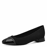 MARCO TOZZI Damen Ballerinas mit Glitzerdetails Kleiner Absatz, Schwarz (Black Comb), 38 EU