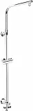 Cornat Steigrohr 'Square Vario' - 80 - 130 cm - Höhenverstellbar - Eckige Form - Mit Umschalter & Handbrausenhalter - Variable Wandbefestigungen / Duschstange für Kopfbrausen / Brausearm / TECBW3411