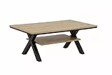 Hela Tische, Couchtisch Sofatisch Mats, Holzwerkstoff melaminbeschichtet, Artisan Eiche, X-Metallgestell Schwarz, 110x67x43cm