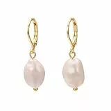 Vissen Ohrringe Süßwasserperlen Weiß 18k Gold Hängend Damen Ohrringe Barockperlen Vergoldet Creolen Modeschmuck Ohrringes