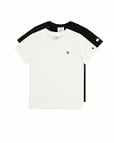 Champion Jungen Legacy Basics B-S-S 2-Pack Crewneck T-Shirt, weiß/schwarz, 13-14 Jahre (2er Pack)