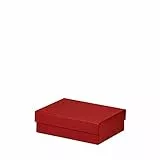 Rössler Geschenkbox mit Deckel | Box mit Deckel | Geschenkbox Geburtstag | Karton mit Deckel | Geschenk Box | Geschenkkarton mit Deckel | Maße: 140x190x60mm | Farbe: Rot