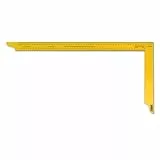 DEWEPRO® Zimmermannswinkel 600mm mit zweiseitiger Teilung - gelb pulverbeschichtet - flacher Metallwinkel - mit Aufhängeloch