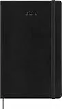 Moleskine Wochenplaner, Wochenagenda 2026 12 Monate mit Platz für Notizen, Deutsche Sprache, mit weichem Einband und Gummibandverschluss, Großformat 13x21, Farbe Schwarz