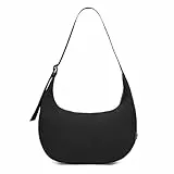 JOLLQUE Nylon Umhängetasche Damen Herren, Halbmond Crossbody Tasche, Schultertaschen Shoulder Bag, Groß Half Moon Hobo Tasche mit verstellbarem Gurt (Schwarz)
