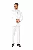 Suitmeister Anzüge für Herren - Mit Jackett, Hose und Krawatte mit Festlichen Print Solid weiss - L