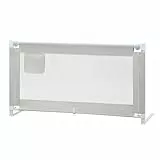 WOLTU Bettgitter 150 cm Eine Seite, Bettschutzgitter für Kinder & Baby, Rausfallschutz für Kinderbett & Elternbett, höhenverstellbar 69-87 cm, Oxford-Gewebe Metall, Hellgrau