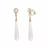 Vissen Ohrclips Perlen Tropfen Damen Ohrringe Hänger Lange Ohrringe Vergoldet Ohne Pierced Klipp Modeschmuck