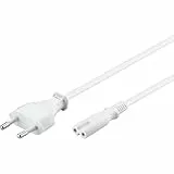 Goobay 51326 Euro Netzkabel 2 polig C7 Buchse Typ C Eurostecker Verlängerung Stromkabel Eurokabel Haushaltsgeräte Weiß Verlängerungskabel 1,5m