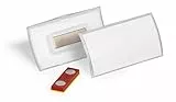 Durable Namensschild CLICK FOLD 40x75 mm mit Magnet verdrehsicher PP, Namensschilder Packung à 10 Stück, transparent, 825919