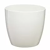 VERDENIA Aga Blumentopf Leichter Blumenkübel Balkonblumentopf Dekorativer Topf für Pflanzen für Innen und Außenbereich Pflanztopf aus Kunststoff Runder Viele Farben 12cm Creme