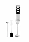 Megawise Hochleistungs-Stabmixer – 400 W maximale Leistung mit vielseitigen 3-in-1-Aufsätzen (Mixstab, Schneebesen, Zerkleinerer), einstellbarer Geschwindigkeit und einfacher Wartung (Schwarz)