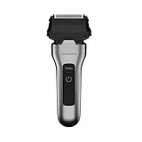 GRUNDIG MS 7330 L Herrenrasierer, 60 Min Betriebszeit, Ausklappbarer Langhaarschneider, 3-fach Schneidsystem, Gehäuse aus 74% recyceltem Kunststoff, Silber/Schwarz